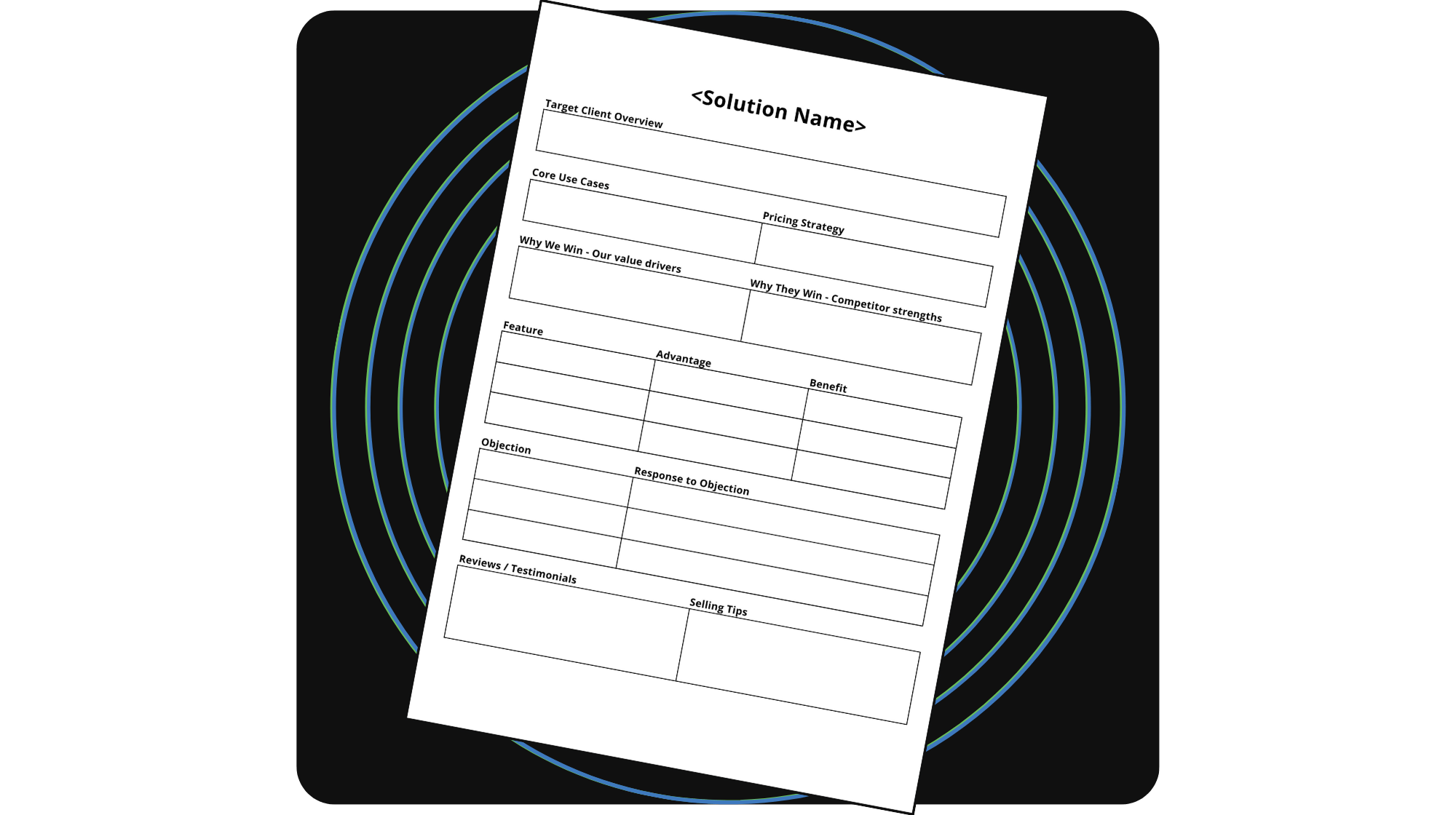 Sales battle card template